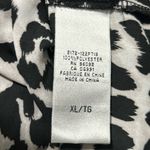 Dalia Collection  Black Gray High Low Long Sleeve Button‎ Up Blouse Size XL Photo 4