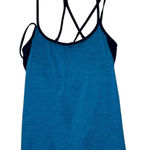 Athleta  Women's Tank Top Built In Bra Athletic Gym Yoga‎ Blue Black Size Medium Photo 0