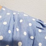 Vintage 80s Ultra Dress Polka Dots Blouse Elegant Top Blazer Baby Blue Pastel 14 Photo 5