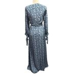 Natalie Martin  Danika 100% Silk Wrap Maxi Dress Blue Floral Size M Photo 2