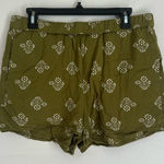 Madewell  Printed Floral Batik Green Pull On Shorts Size Large Photo 0