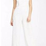 Alythea Pleated Front Open Crisscross Back Wide Leg Jumpsuit White Womens Size M Photo 0