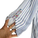 Siren Lily  Floral Striped Top Womens PXL  Button Front 3/4 Sleeve Photo 4