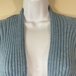 J. Jill Pure Size Large Petite Cardigan Blue Stone Drop Shoulder Ribbed Sweater Photo 2