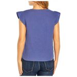 Three Dots V-neck Blouse tee Shirt top blue large loose oversized Photo 3