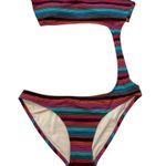 Victoria's Secret Victoria’s Secret Y2K Multi Color Striped Monokini One Piece Swimsuit, Sz S Photo 0