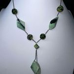 Vintage Glass and Stone Y Necklace Photo 0
