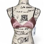 Zaful Bikini Top Bra Mauve Pink Satin Size S NWT Photo 2