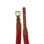 Dooney & Bourke Vintage Leather Red Wool Surcingle Belt Size 38 Photo 5