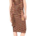 Sandro  Paris Roselia Knit Bodycon Black Red Space Dye Tank Dress Size 2 Photo 0