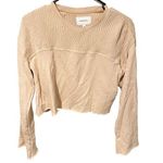 Current/Elliott  Womens Size 0 XS The Acture Knit Cropped Sweater Light Pink Photo 0