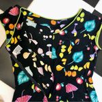Vintage 90s Fruit Mini Dress Subtle Cocktail Print Bodycon Neon Colors Bright 10 Black Photo 8