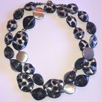Black Clear Animal Print Beads Long Beaded Boho Necklace Photo 0