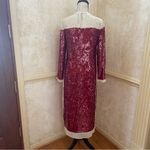 ZARA SEQUIN CHIFFON DRESS Bloggeres Favorite Red Beige Dress Party Club Sz Small Photo 5