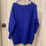 Anthropologie  Women’s Royal Blue Knit Sweater oversized size small Photo 1