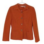 Valerie Stevens 1980s Vintage Burnt Orange Wool Blazer Jacket Small Photo 1