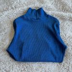 The Limited  Blue Ribbed Knit Cropped Long Sleeve Top / size medium Photo 1