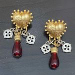 Arizona Jeans Vintage  Co. Gold-tone Heart Beaded Drop Earrings Photo 4