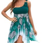Blooming Jelly Tankini Bathing Suits for Women One Shoulder O Ring Swim Dress...new Without Tag Photo 3