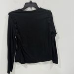 Mango  Black Long Sleeve Top Size Medium EUC Photo 6