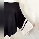 Eileen Fisher  Black Ivory Bateau‎ Neck Striped Sleeve Sweater Silk Blend Medium Photo 2