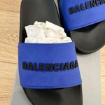 Balenciaga Rubber Slides Blue/Black Photo 2