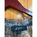 Jeff Gallano Paris 100% Silk Sheer Animal Print Crinkled Blouse France Sz 2 Black Photo 1