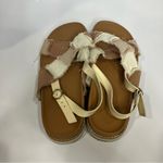American Eagle ‎ patchwork criss cross sandals white pink tan women’s size 9 Photo 6