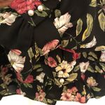 Karl Lagerfeld Karl Lagerfield Black Multi Floral Printed Ruffle Front Blouse Size S Photo 5