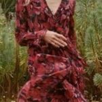 Doen Assam Dress Small — Altered Collar Red Photo 2