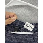 Ann Taylor  Women's Sweater Shirt Striped Blue Gray Size Small Short Sleeve Linen Photo 3