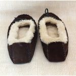 Clarks Brown Suede Leather Ladies Slip On Moccasins Shoes Slippers Size 9 Faux F Photo 7