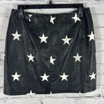 Altar'd State  Faux Leather Black Mini Pencil Skirt w/White Stars Size L (B19) Photo 0