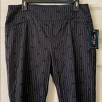 Attyre Black Ankle Pants with White Stripes Pull on size 12 inseam 28” brand ne Photo 1