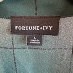 Fortune + Ivy  Womens Green Plaid 3/4 Sleeve‎ Button Down Shirt Size Large Photo 2