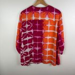 Chico's  Tie Dye Abstract Blouse Size 3 XL V-Neck Colorful Vibrant Lightweight Photo 4