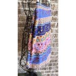 Vintage 90s Vivaldi Jeanswear Cullotte Skirt Size 14 Floral Wrap USA Hip… Blue Photo 7