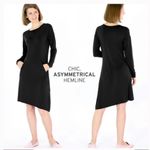 Betabrand Asymmetrical Hem Sweatshirt Travel Dress Black Career Office NWT Photo 4