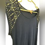 Philosophy  Bedazzled Cap Sleeve Top T-Shirt Tee Navy w/ Diamond Bedazzle Photo 2