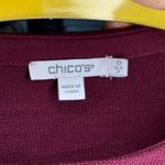 Chico's NWTS Beautiful LS Faux Fur Cuffs Beaded Jeweled Sweater Top Fancy Merlot Photo 2