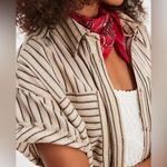 Free People #2 NWT Christopher Linen Shirt in Ivory Combo Photo 1