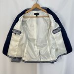 J.Crew Gingham Check Blazer Blue White Tuxedo Lapel Professional Womens Size 2 Photo 3