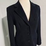 Max Mara Black Single Breasted Lapel Collar 100% Virgin Wool Blazer Sz 8 Italy Photo 4