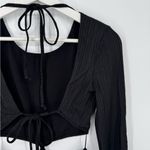 Rumer Oasis Black Ribbed Cut Out Long Sleeve Dress Large NWT‎ Photo 7