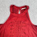 Altar'd State Altar’d State High Neck Tank Top Burgundy Size Medium Cut Out Faux Suede Photo 1
