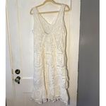 ZARA  V-Neck Contrast Crochet Knit Lace Midi Dress White Size S NWT Photo 7