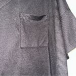 Black V Neckline Short Sleeve Pocket Top Women’s Medium Photo 2