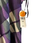 Studio One Purple Plaid Cowl Neck Dress Photo 3