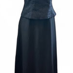 Elegant Black Lace Overlay Maxi Dress Formal Evening Gown Size 10 Photo 0
