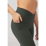 [Popflex] Olive Green CrissCross Hourglass Flared Leggings Pockets Size Large L Photo 1